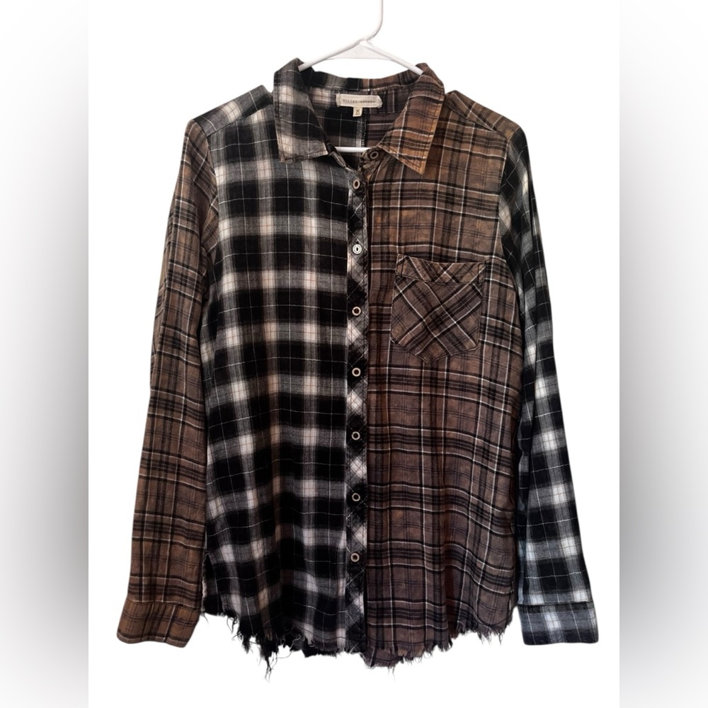 Gilded Intent Asymmetrical Patchwork Pieced Plaid… - image 3